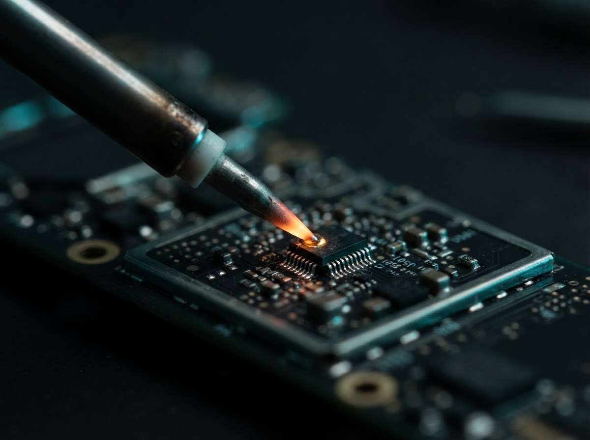 Micro solder repair before restoration