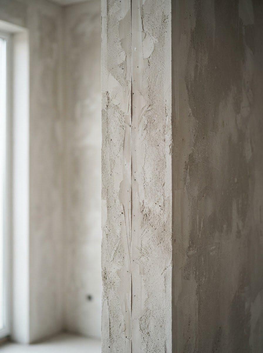 Raw unfinished wall before painting
