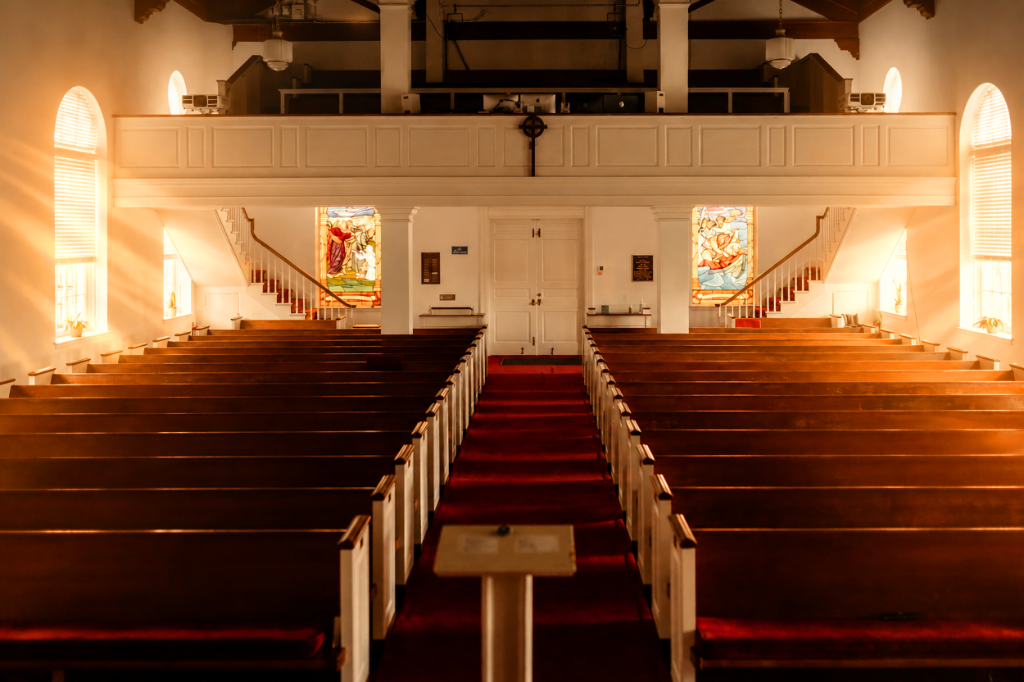 Sanctuary interior at Memorial Presbyterian Church