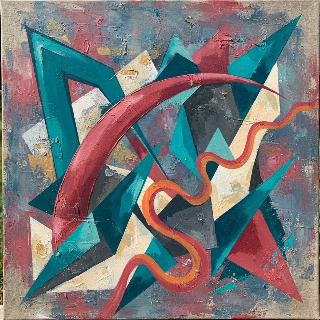 Abstract Teal Rose