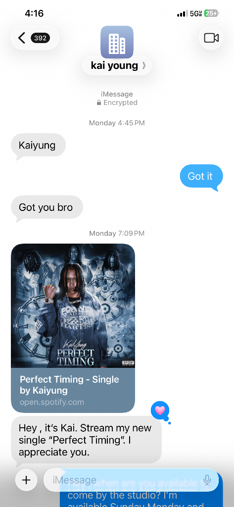 Kai Young, Perfect Timing