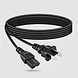 Black two-prong power cord for a PlayStation 1 console bundled with a standard wall plug
