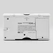 Back view of a white Nintendo DS Lite console with factory label text visible