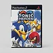 Front view of the Sonic Heroes game case for PlayStation 2 featuring Sonic, Tails, and Knuckles against a blue sky