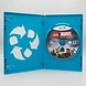 Open blue Wii U case containing the LEGO Marvel Super Heroes game disc featuring character artwork