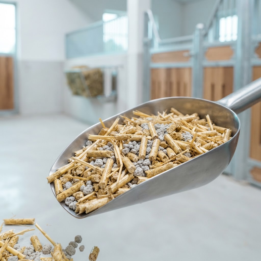Strohpellets mit natürlicher mineralischer Funktionskomponente – PellexIQ Stable+ FRESH