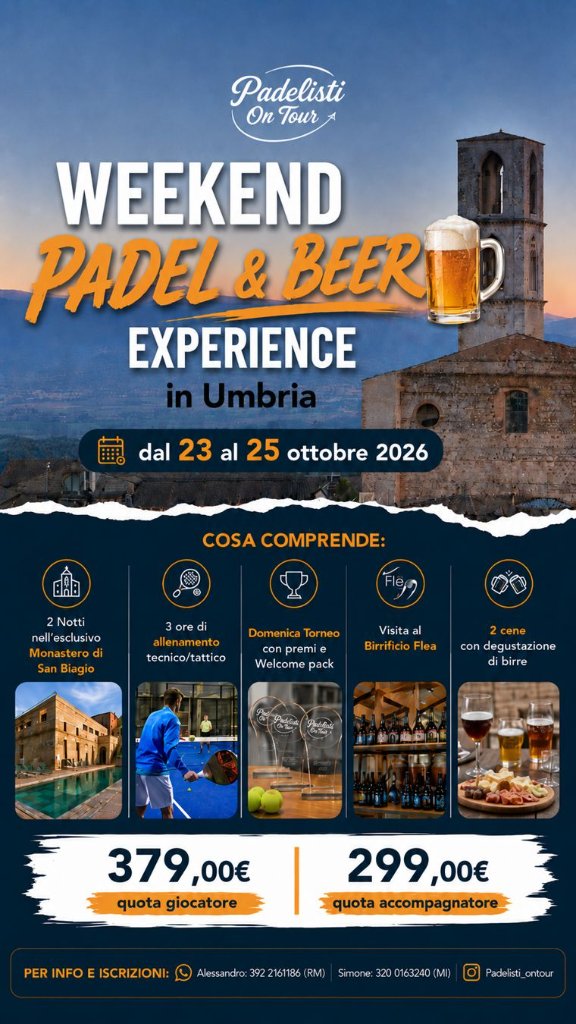 Weekend PADEL & BEER Experience in Umbria