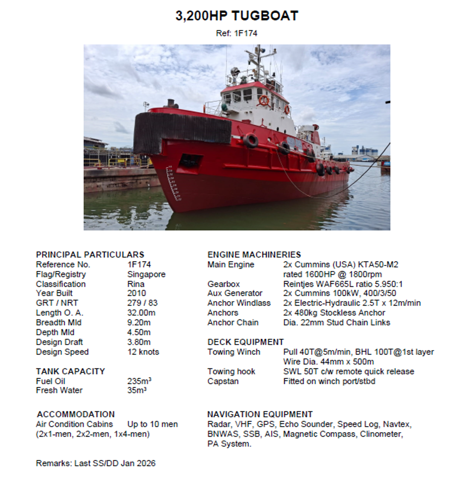 32.0M Tugboat (3,200 HP, 40T BP)