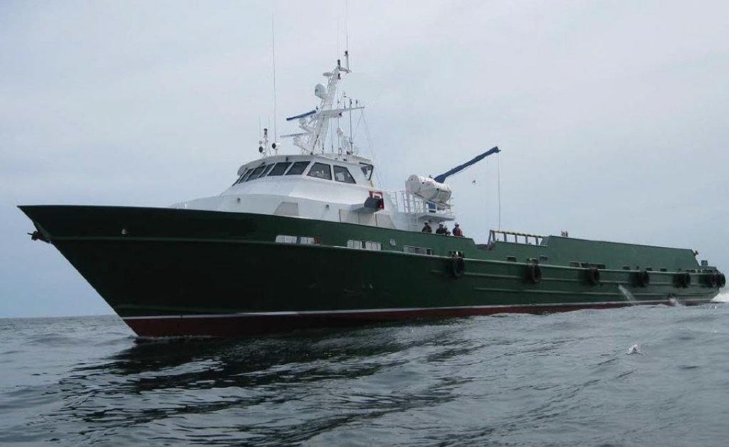 Green utility and crew transport vessel at sea