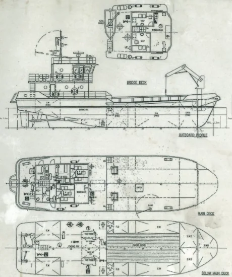 Work Boat 0026 — general arrangement drawing (not a photograph)