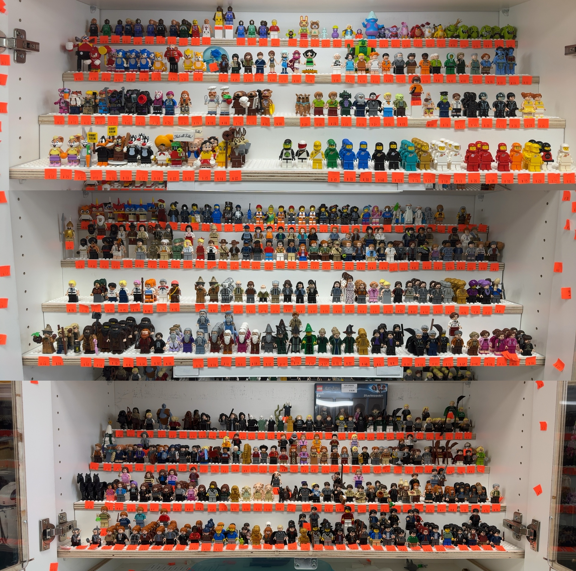 Harry Potter, Jurassic World / LEGO movie / Space / Muppets / Loonie Tunes / Scooby Doo / Sonic / NBA / Angry Bird
