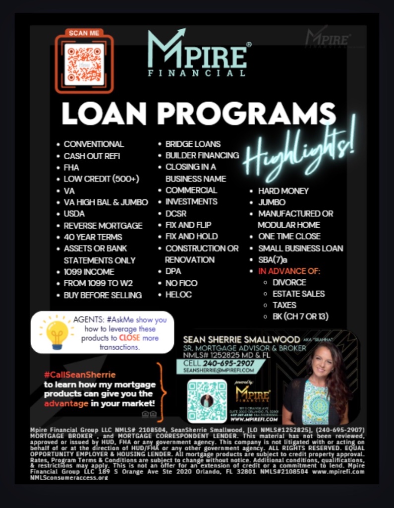 Mpire Financial — Loan Programs flyer