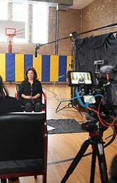 Behind the camera during a Brookssmedia documentary interview shoot in Chicago