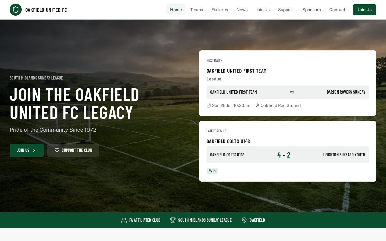 Football Club Website (UK Grassroots) template preview