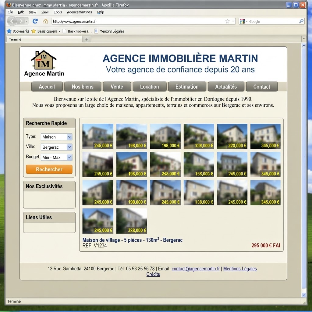 Site avant refonte — Une agence immobilière indépendante gagne en crédibilité en ligne