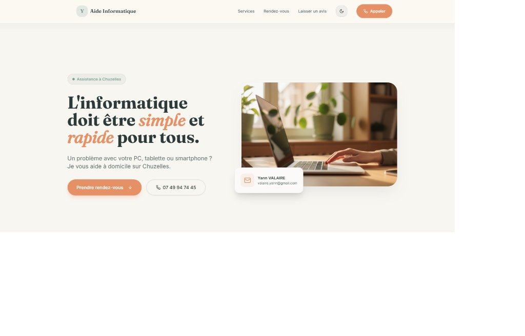 Site avant refonte — Un dépanneur informatique à domicile passe d'une simple page à un site qui convertit