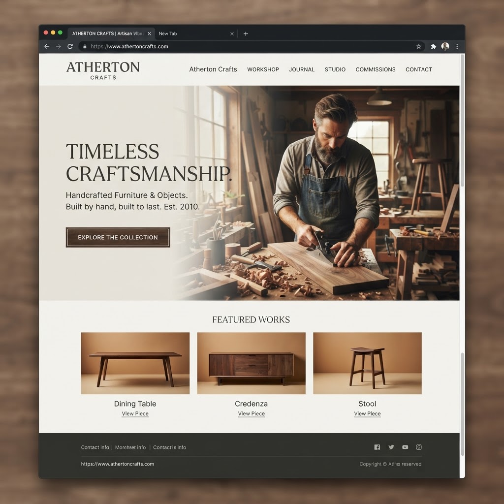 Site après refonte — Un artisan menuisier passe d'une simple fiche à un vrai site professionnel