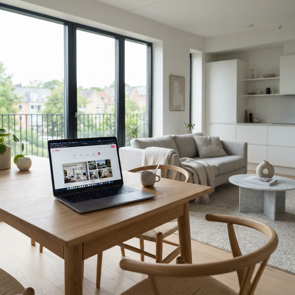 Professionele verhuuradvertentie van een woning op een online verhuurplatform