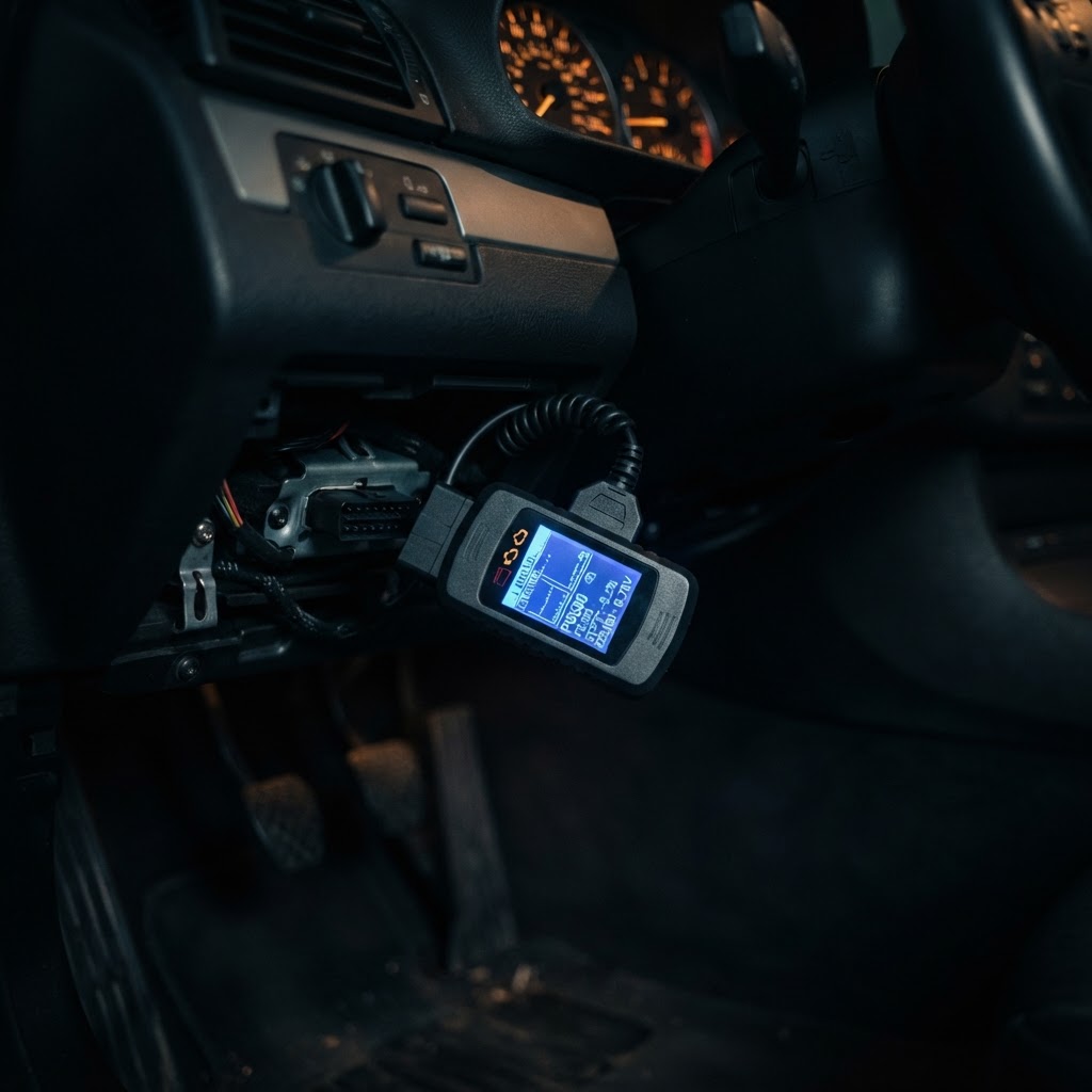 Diagnostics — close-up of automotive components at Nate's Auto Repair