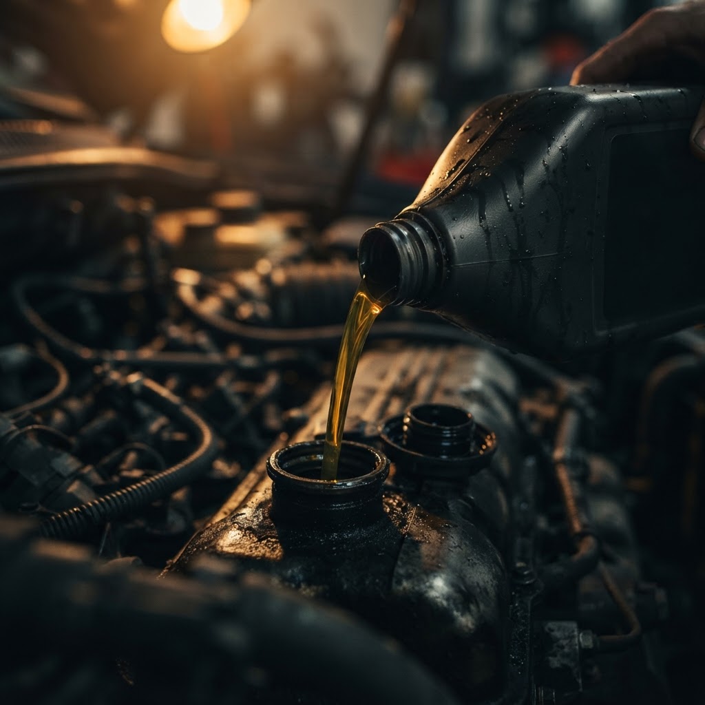 Oil Changes — close-up of automotive components at Nate's Auto Repair