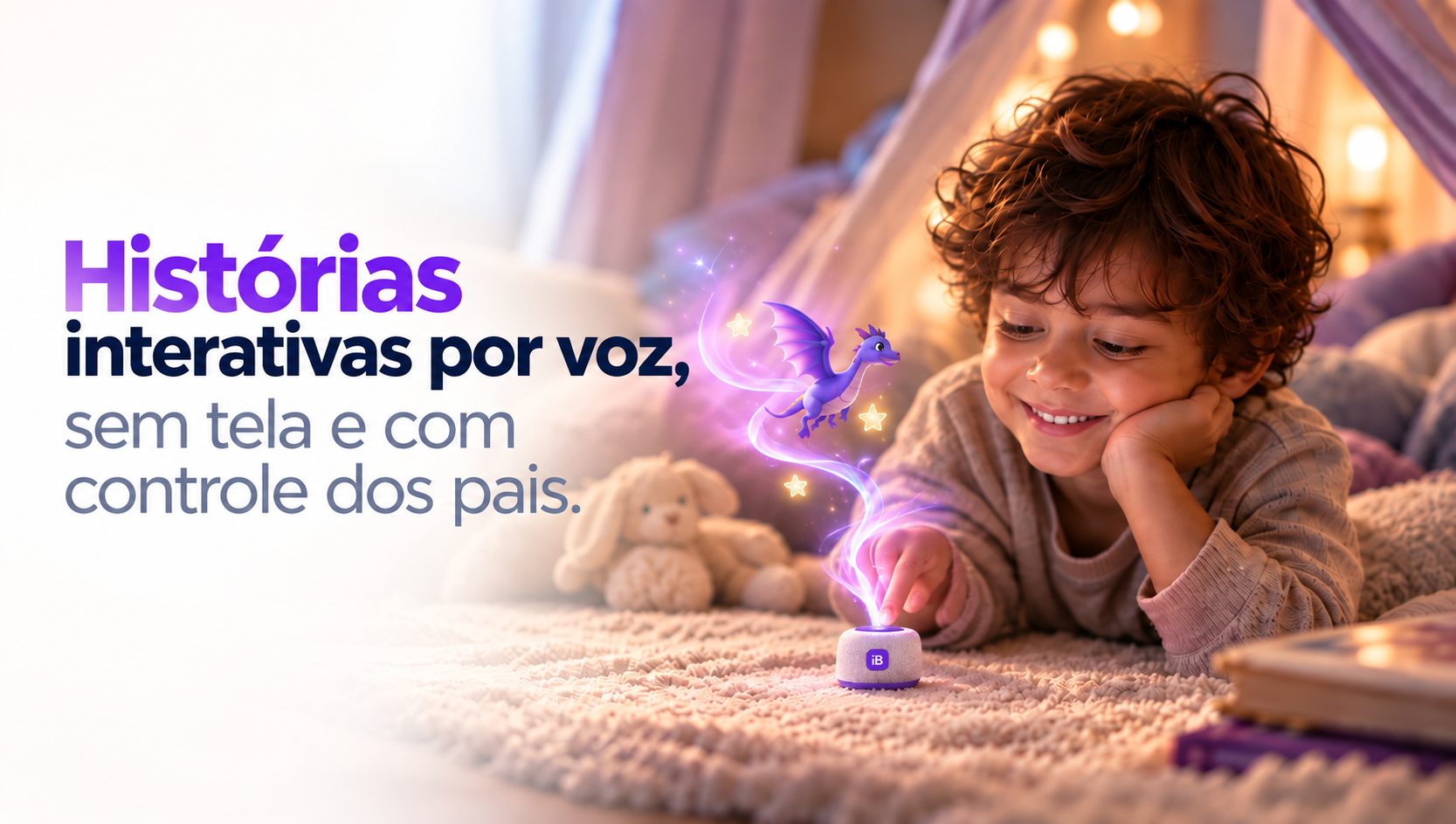 Criança interagindo com a caixinha ImagineBox