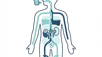 Simple diagram showing how growth hormone affects sodium and fluid balance