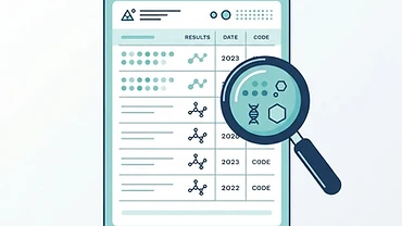 Simple illustration of a certificate of analysis document being reviewed