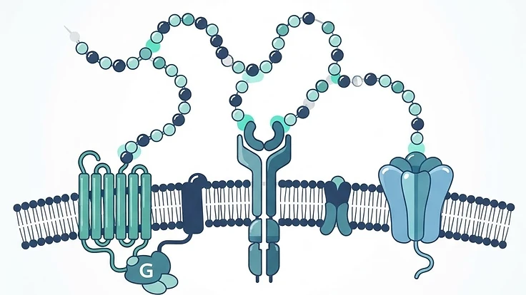 Simple diagram showing Melanotan II acting on multiple receptor types