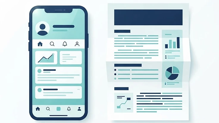 Illustration contrasting social media claims with actual research documents