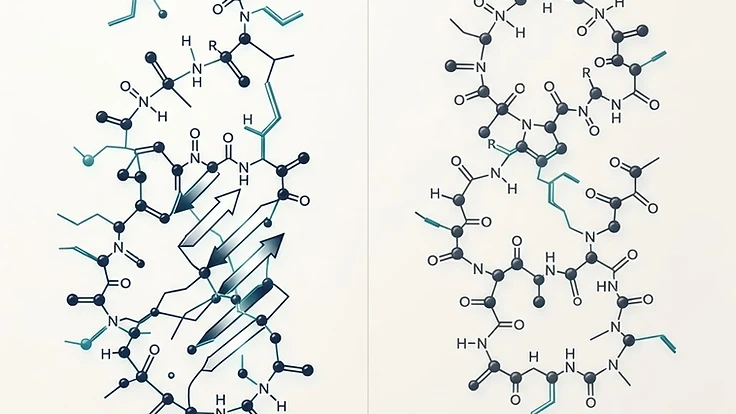 Comparison diagram of BPC-157 and TB-500 peptide structures and mechanisms