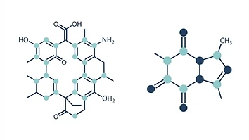 Comparison diagram showing thymosin alpha-1 and thymosin beta-4 as unrelated molecules