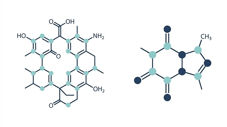 Comparison diagram showing thymosin alpha-1 and thymosin beta-4 as unrelated molecules