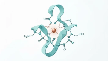 Simple diagram of the GHK-Cu peptide structure with its bound copper ion