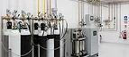 Oxygen Pipeline Network — Medical gas pipeline manifold room with oxygen plant and pipe headers