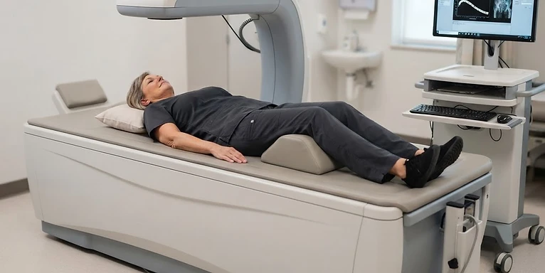 DEXA Scanner — DXA bone densitometry scanner in a diagnostic imaging room