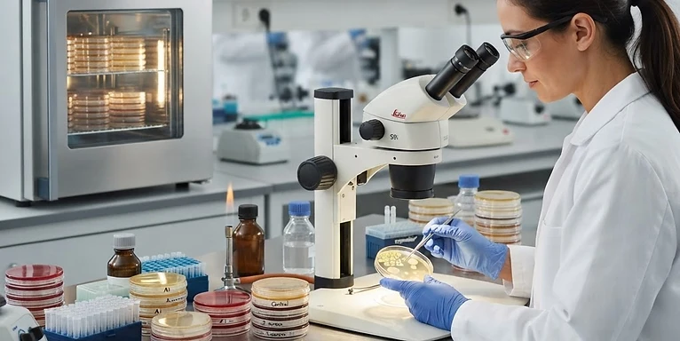 Anaerobic Culture System — Culture incubator and petri dishes in a microbiology laboratory