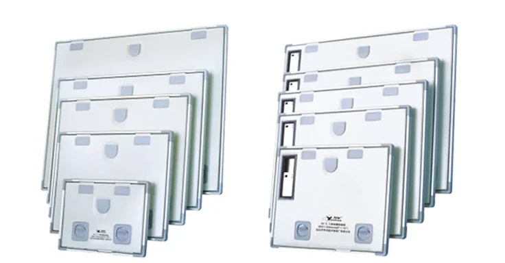 Wincom XRC-II X-ray film cassettes stacked to show front face and side profile with aluminum housing