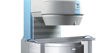 Wincom MRI-B035 0.35T open permanent magnet MRI system with C-arm gantry and patient table