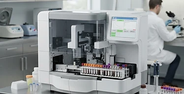 ARCHITECT i2000SR Immunoassay Analyzer — Chemiluminescence immunoassay analyser in an immunology laboratory
