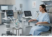 CONTEC OC3B Oxygen Concentrator — Spirometry equipment and mechanical ventilator in a pulmonary function laboratory