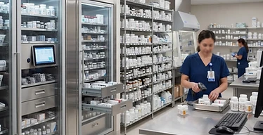 Tablet Counting Machine — Hospital pharmacy automated dispensing cabinets and medication shelves