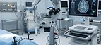 Surgical Microscope (Neuro) — Neurosurgical operating microscope and navigation system in a neurosurgery theatre