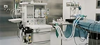 Karl Storz C-MAC Video Laryngoscope — Anaesthesia workstation with breathing circuit and patient monitors in an operating theatre