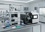Thermo Scientific iCE 3500 Atomic Absorption Spectrometer — HPLC liquid chromatography system and mass spectrometer in an analytical laboratory