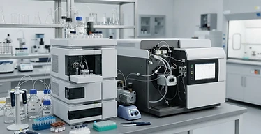 Agilent 1260 Infinity III LC System — HPLC liquid chromatography system and mass spectrometer in an analytical laboratory