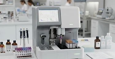 Coagulation Analyzer — Automated haematology cell counter analyser in a clinical laboratory