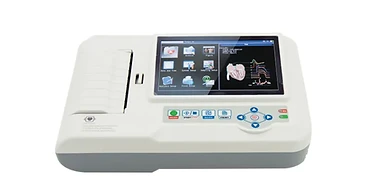 Wincom ECG-KT600 6-channel electrocardiograph with colour display, START/STOP key, navigation cluster and thermal printer