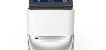MSLPCR30 OptimumGene real-time PCR thermal cycler with touchscreen console showing program menu and block temperature