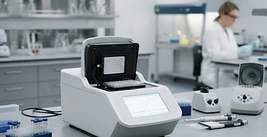 Nucleic Acid Extractor — Real-time PCR thermal cycler instrument in a molecular diagnostics laboratory