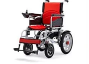 Joystick-Controlled Electric Wheelchair — Parallel bars, therapy tables and exercise equipment in a physiotherapy rehabilitation gym